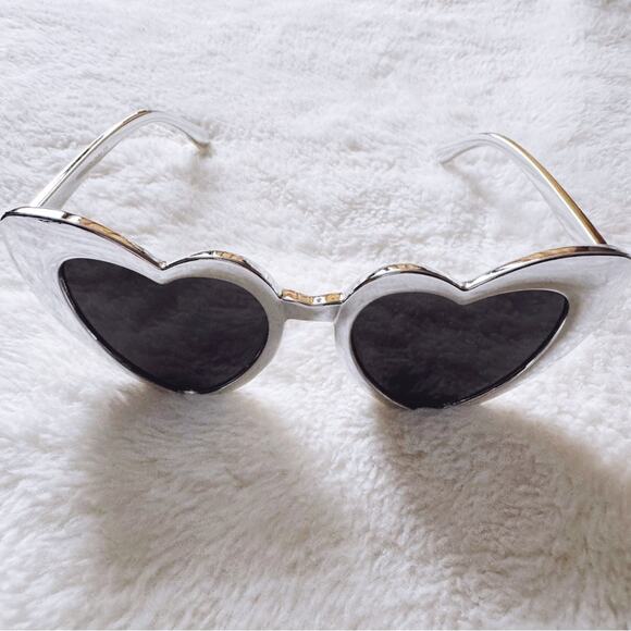 Addison Silver Heart-Shaped Sunglasses - Picture 4 of 12